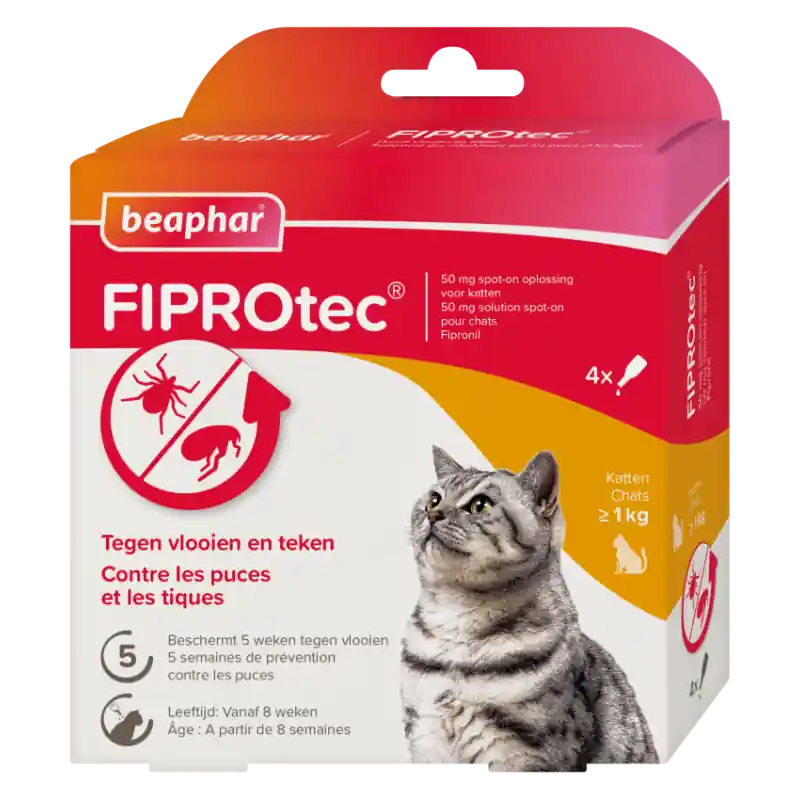 Laatste Versie Beaphar FIPROtec Kat 3+1 pipetten