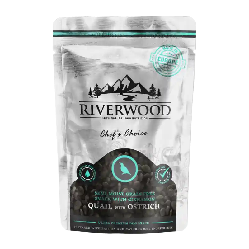 Op = Op Riverwood Semi Moist Snack Kwartel & Struisvogel 200 gr