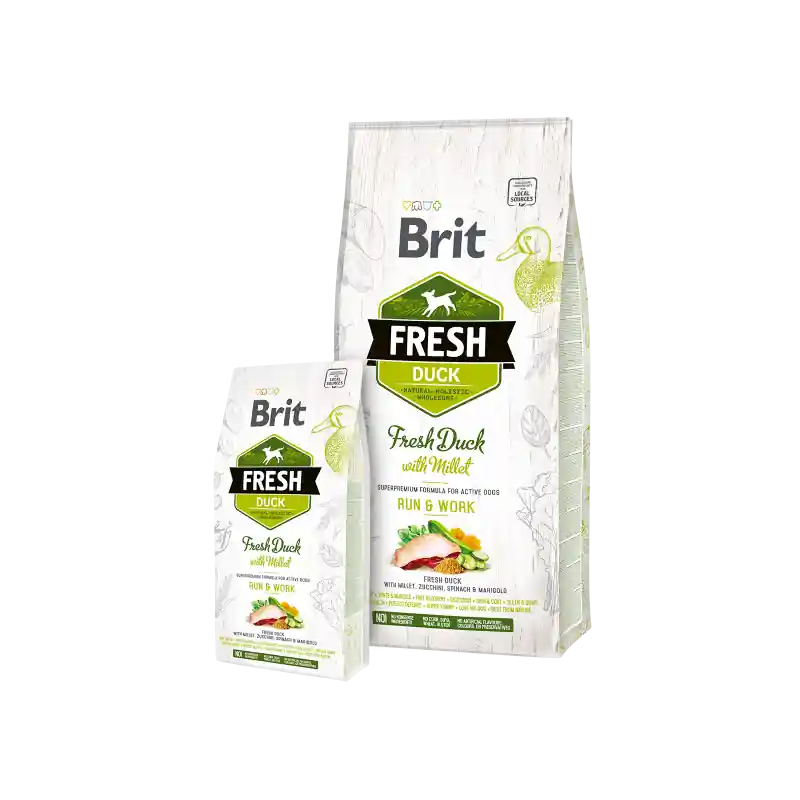 Brit Fresh Duck with Millet Adult Run & Work 2,5 kg Laatste Versie