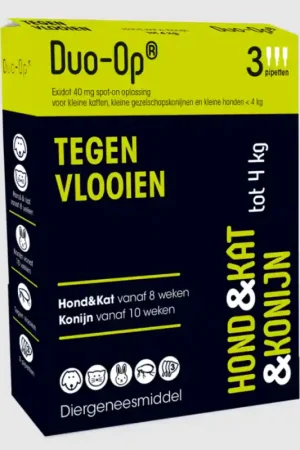 Duo Op Anti- Vlooien Pipetten Kat, Konijn & Hond tot 4 kg 3 Pipetten Voordeelprijs