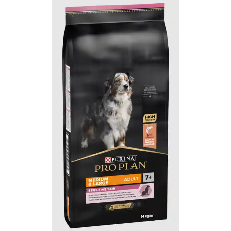 Pro Plan Medium/ Large Adult 7+ Sensitive Skin 14 kg Betrouwbaar