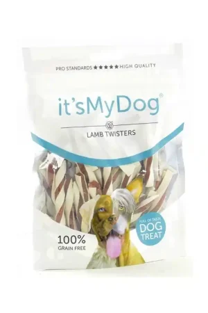 Aanbieding It‘s My Dog Lam Twister 85 gram