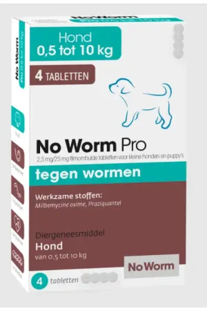 No Worm Pro Puppy/ Kleine Hond van 0,5 tot 10 kg 4 Tabletten Koop Vandaag