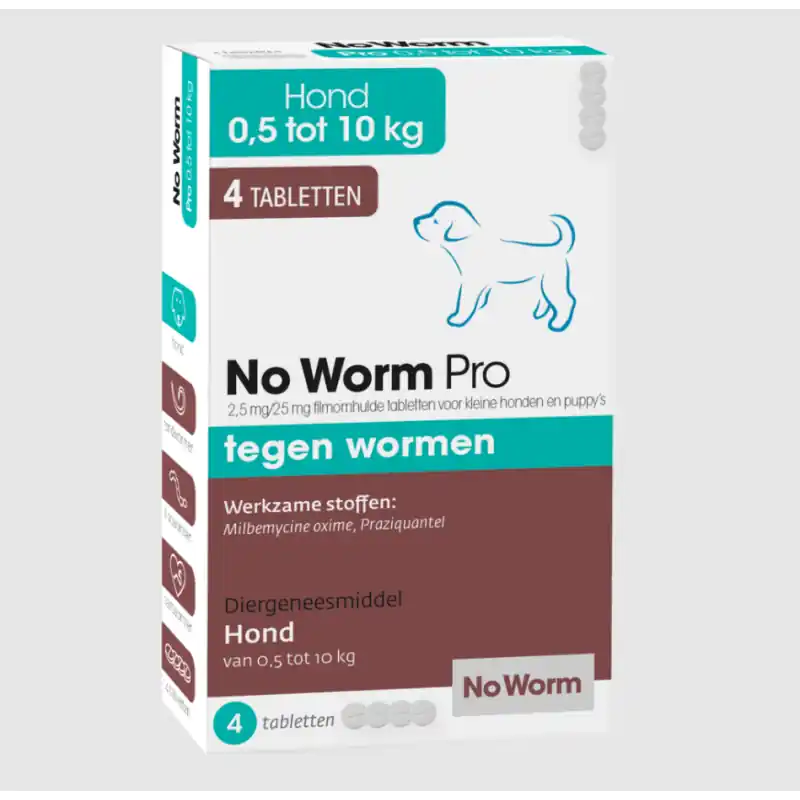 No Worm Pro Puppy/ Kleine Hond van 0,5 tot 10 kg 4 Tabletten Koop Vandaag
