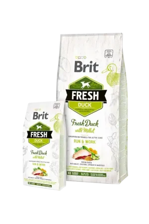Brit Fresh Duck with Millet Adult Run & Work 12 kg Seizoensaanbieding