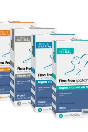Flea Free Spot-on voor Hond 2-10 kg 3 Pipetten Koop Online