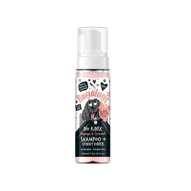 Beperkte Voorraad Bugalugs No Rinse - Papaya & Kokos Honden Shampoo & Conditioner 200 ml