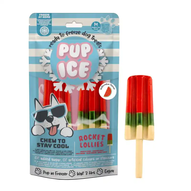 Pup Ice Honden Fruitlollie - Raket - Watermeloen Nu Kopen