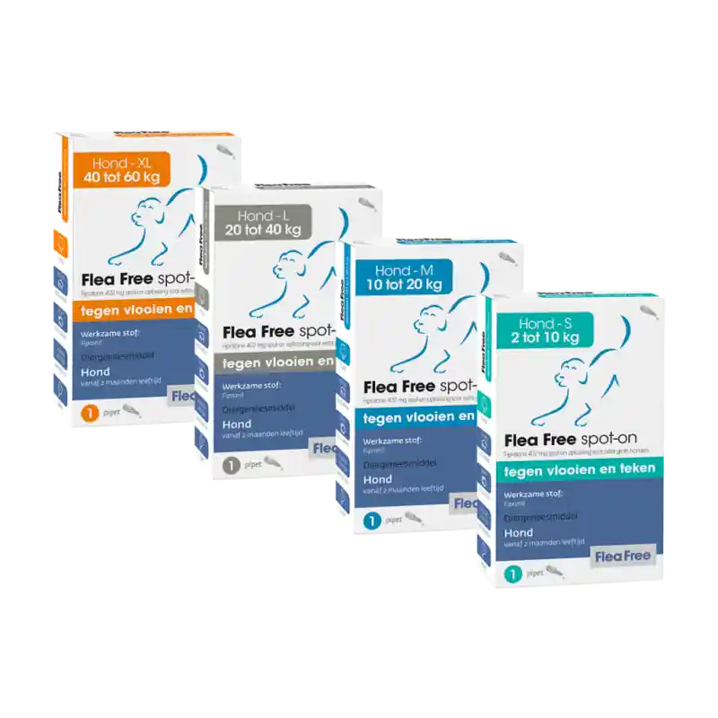 Flea Free Spot-on voor Hond 40-60 kg 3 Pipetten Exclusieve Aanbieding