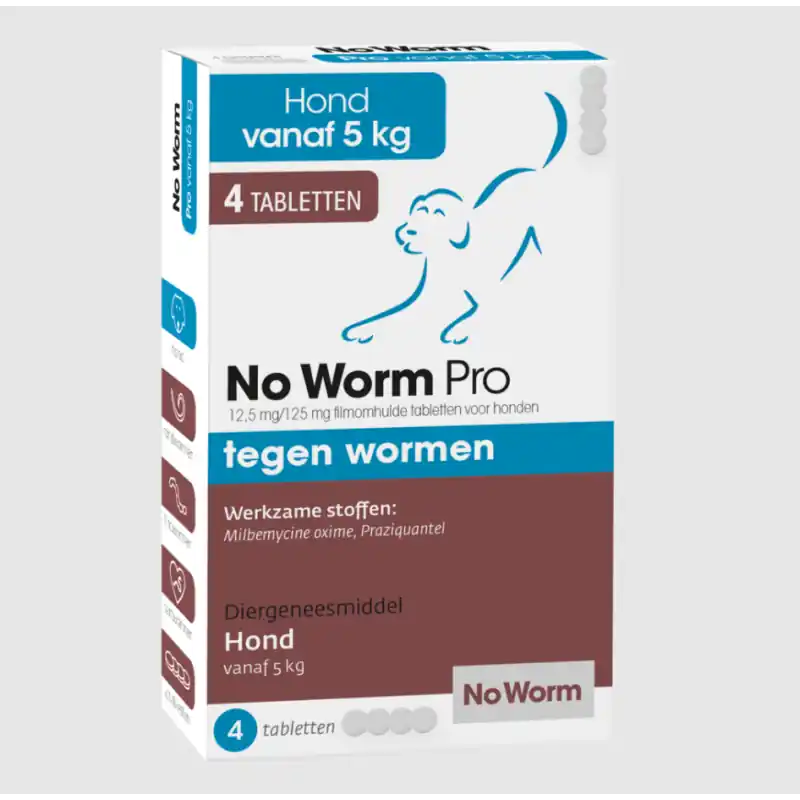 Lage Kosten No Worm Pro Hond van 5 tot 75 kg 4 Tabletten