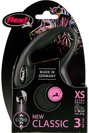 Superprijs Flexi Classic Koord XS Zwart 3 Meter
