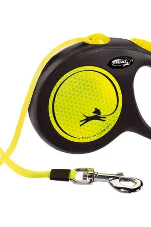Exclusieve Aanbieding Flexi Classic new neon band L Zwart 5 meter