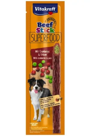 Vitakraft Beef Stick Superfood Cranberrys en Erwten Meest Verkocht
