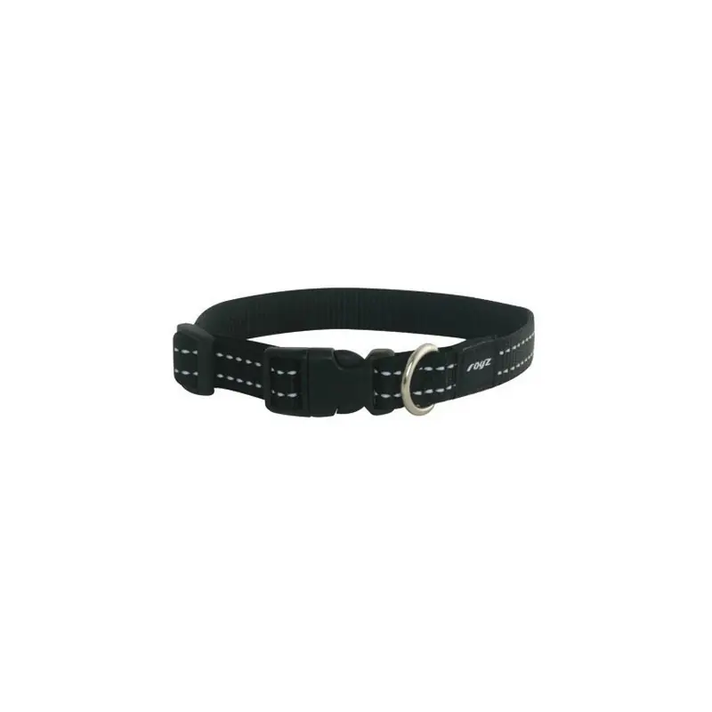 Rogz Halsband Zwart - Medium Korting