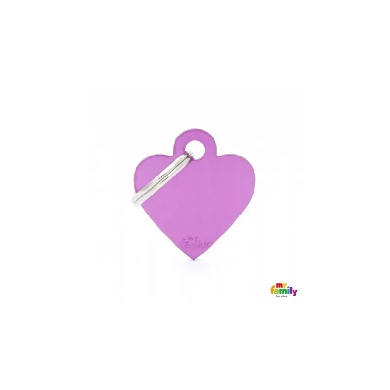 Hondenpenning Small Heart Purple Gratis Retour