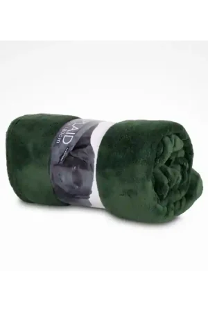 Betaalbaar Lex & Max Fleece Plaid Basilicum Groen 130x180 cm