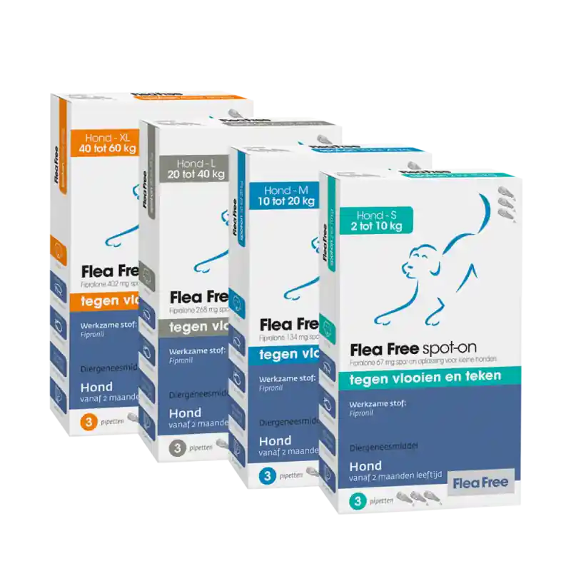 Flea Free Spot-on voor Hond 2-10 kg 1 Pipet Hete Deal