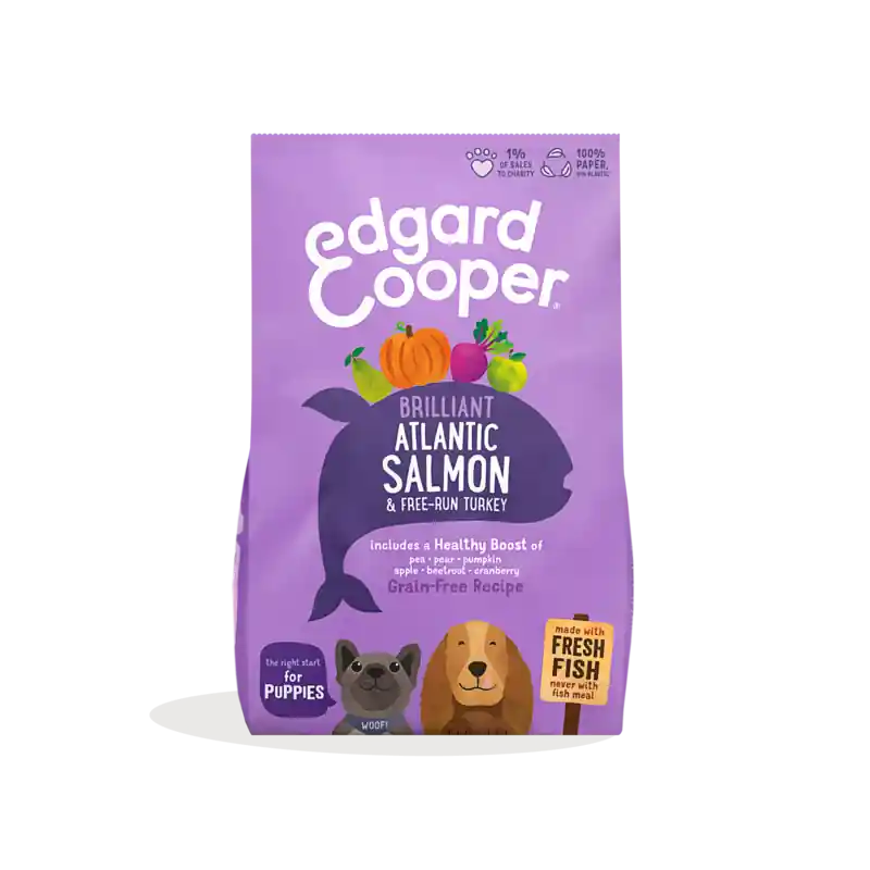 Op = Op Edgard & Cooper Atlantic Zalm & Vrije Uitloop Kalkoen Puppy 12 kg