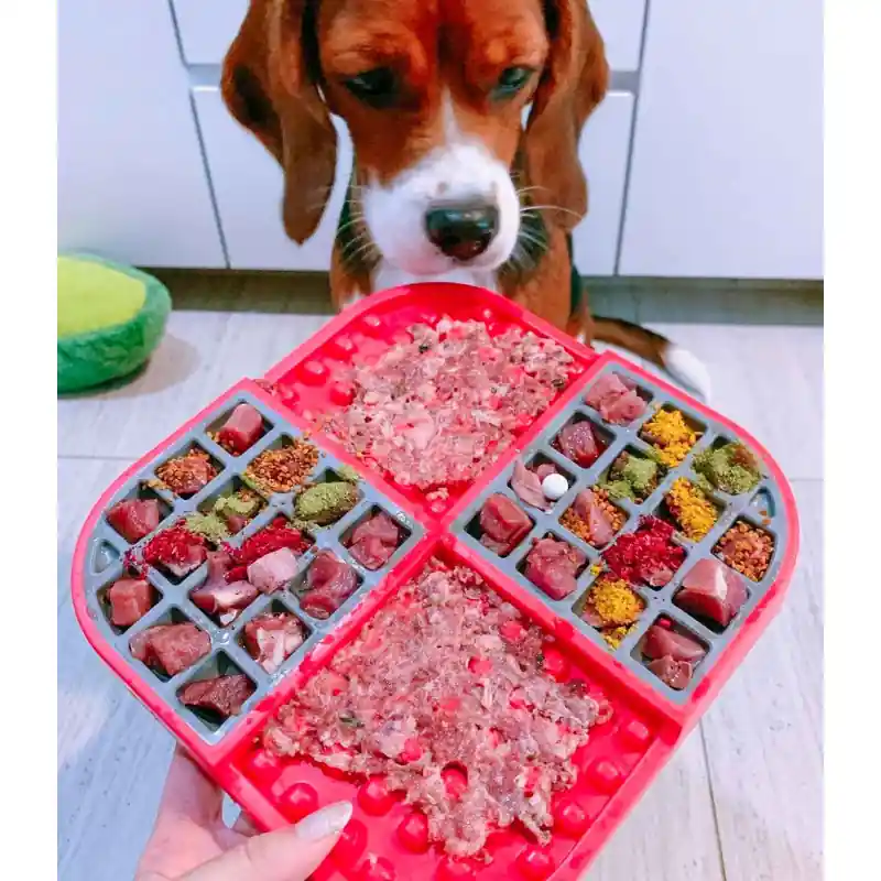LickiMat Slomo Likmat voor Honden - Rood Veilige Betaling