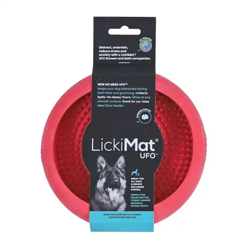 Meest Verkocht LickiMat Ufo Likmat voor Honden - Rood