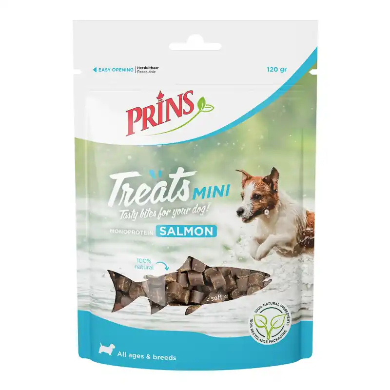 Uitverkoop Prins Treats Salmon Mini 120 Gram