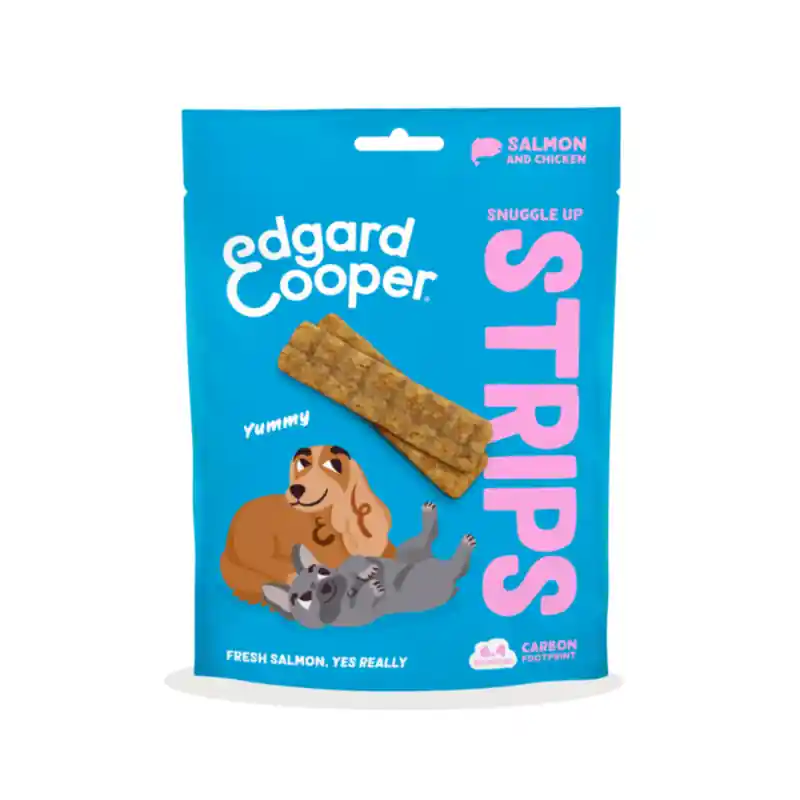 Edgard en Cooper Strips met Zalm en Kip 75gram Direct Beschikbaar