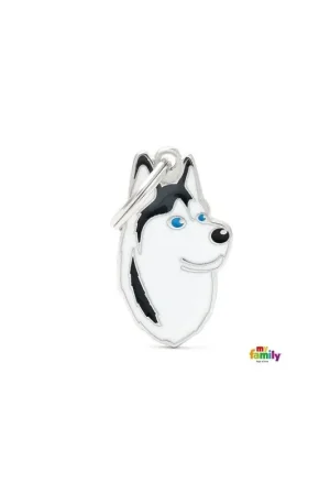 Beste Prijs MyFamily Penning Husky Zwart Wit