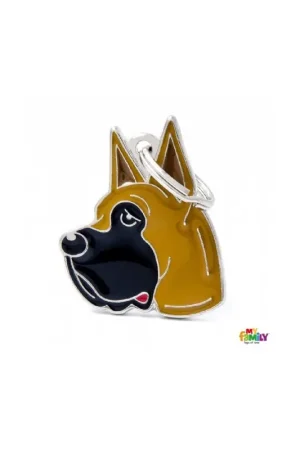 Hondenpenning Great Dane - Bruin Gecertificeerd