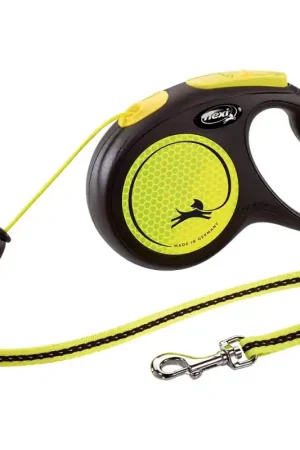 Favoriet Flexi Classic new neon koord M Zwart 5 meter