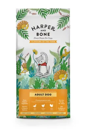 Harper en Bone Adult Hond Medium/Large Flavours of the Farm 2kg Snelle Levering