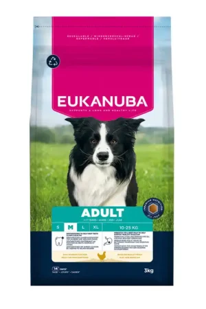 Gecertificeerd Eukanuba Hondenvoer Adult Medium Kip 3kg
