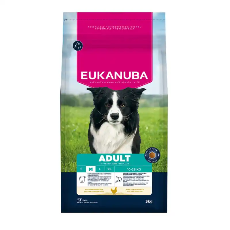 Gecertificeerd Eukanuba Hondenvoer Adult Medium Kip 3kg