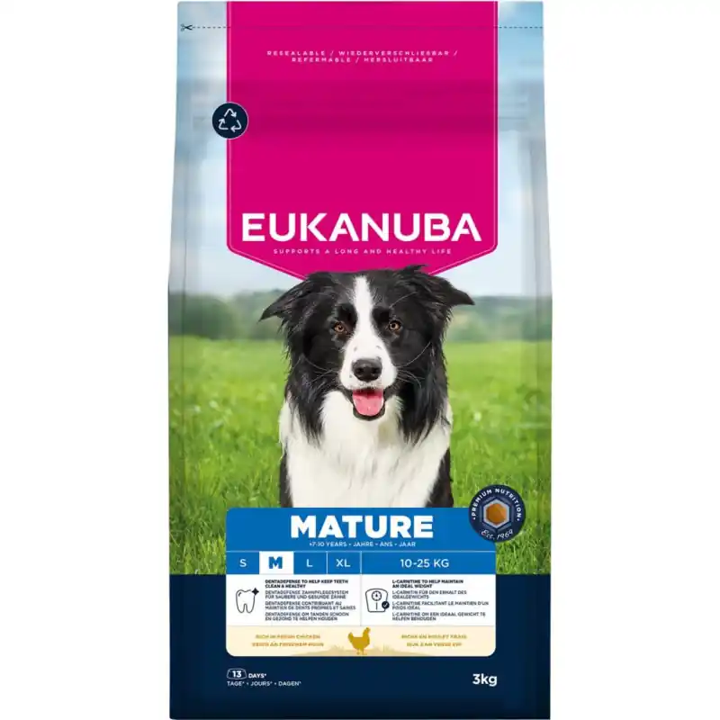 Lage Kosten Eukanuba Mature Medium Breed Kip - 3kg