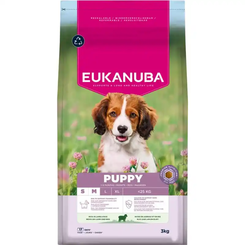 Eukanuba Puppy Small & Medium Breed Lam - 3kg Lage Kosten