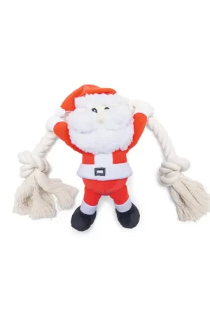 Direct Verzonden Beeztees Knuffel Kerstman met Touw 20 cm
