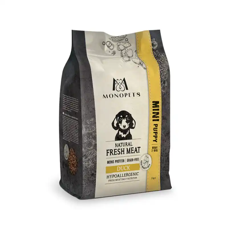 Monopets Vers Vlees Puppy Mini Eend Hypoallergeen 2 Kg Weekendaanbieding