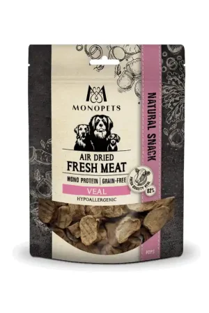 Monopets Snack Lucht Gedroogd Kalf pops Air Dried 100 Gr Beperkte Voorraad