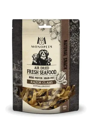 Dagaanbieding Monopets Snack Lucht Gedroogd Verse Zee Scheermes Mossel Hypoallergeen 70 Gr