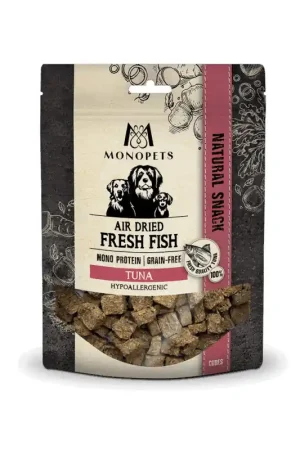 Laatste Kans Monopets Snack Lucht Gedroogd Verse Tonijn Cubes Small/Medium Hypoallergeen 150 Gr