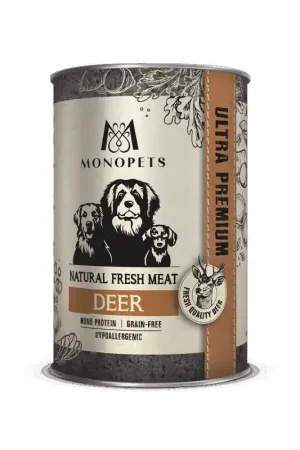 Dagaanbieding Monopets Natvoer Hert Graan Vrij en Hypoallergeen 400 Gr