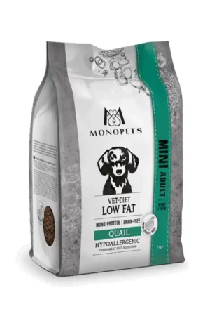 Laatste Versie Monopets mini VET-dieet Laag In Vet Kwartel hypoallergeen 2Kg
