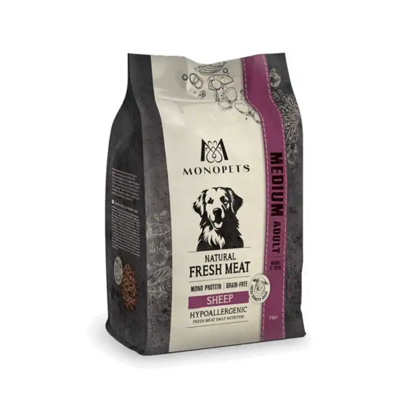Direct Beschikbaar Monopets Vers Vlees Medium Adult Schaap Hypoallergeen 2Kg