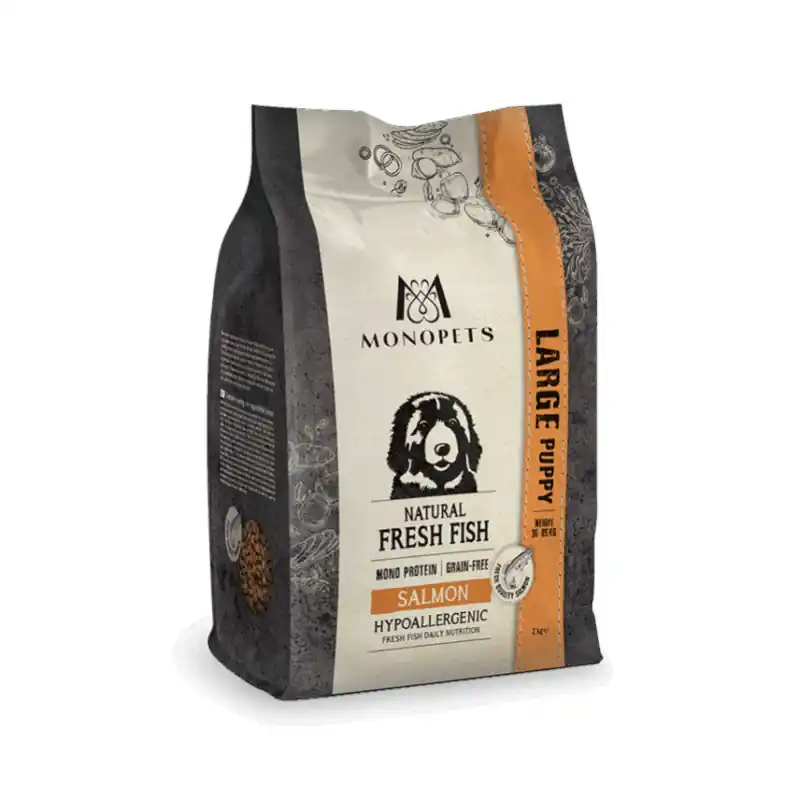 Monopets Verse Vis Puppy Large Zalm Hypoallergeen 2 Kg Finale Uitverkoop