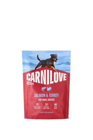 Carnilove Active Zalm en Kalkoen Volwassen Kleine Hond 1.5 kg Beperkte Voorraad