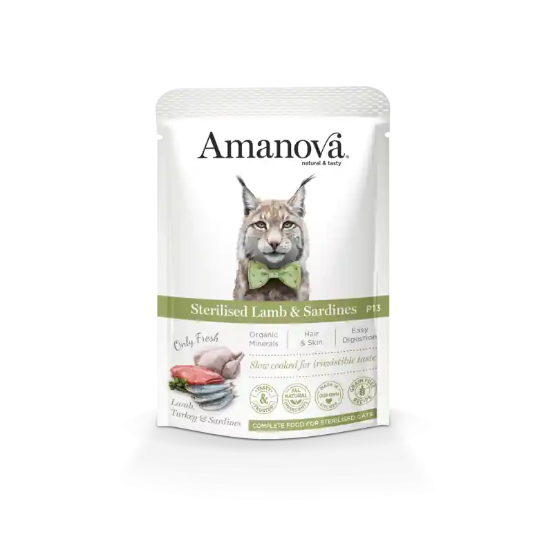 Amanova Sterilised Lamb & Sardines 85 gram Seizoensaanbieding