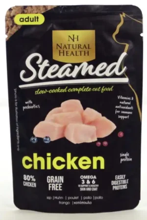 Laatste Versie Natural Health Cat Steamed Chicken 85gr