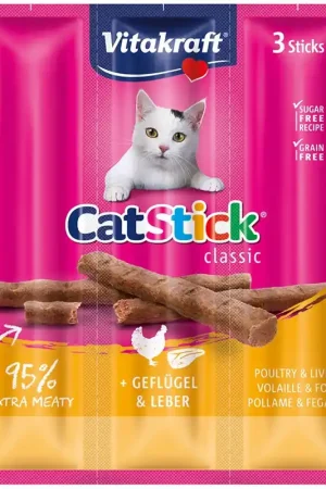 Vitakraft Kat Cat-Stick Mini Gevogelte / Lever 3 Stuks Finale Uitverkoop