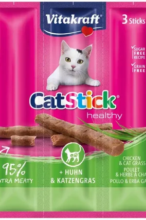 Bestseller Vitakraft Kat Cat-Stick Mini Kip en Kattengras 3 Stuks