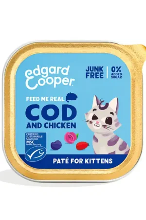 Lage Prijs Edgard & Cooper Kabeljauw en Kip Paté Kitten 85 gram