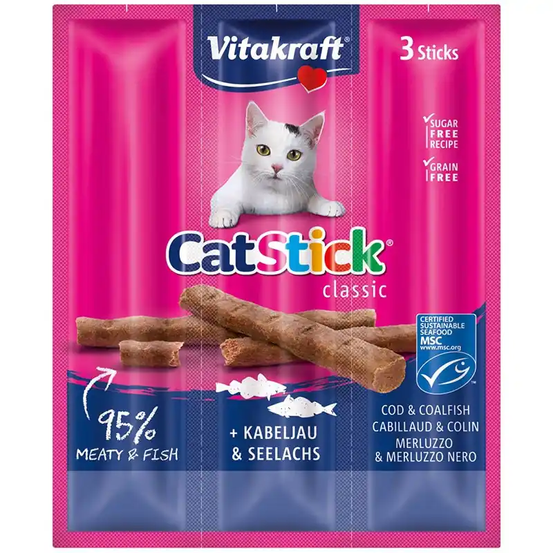 Meest Verkocht Vitakraft Kat Cat-Stick Mini Kabeljauw / Tonijn 3 Stuks